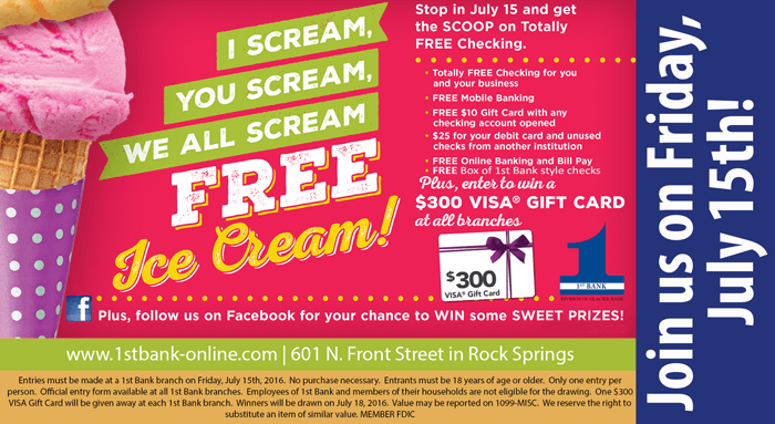 1st Bank Ice Cream Social with Free Checking